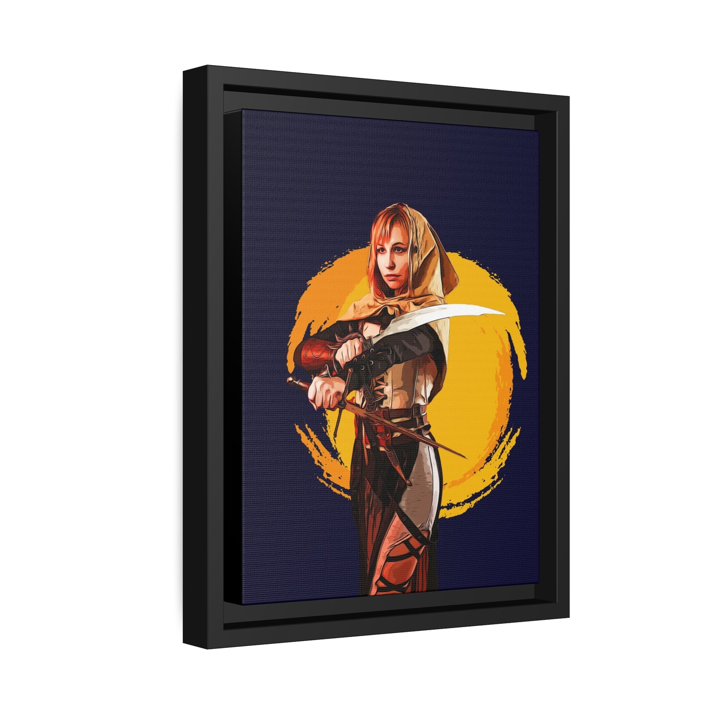 Cosplay Woman Warrior Matte Canvas, Black Frame
