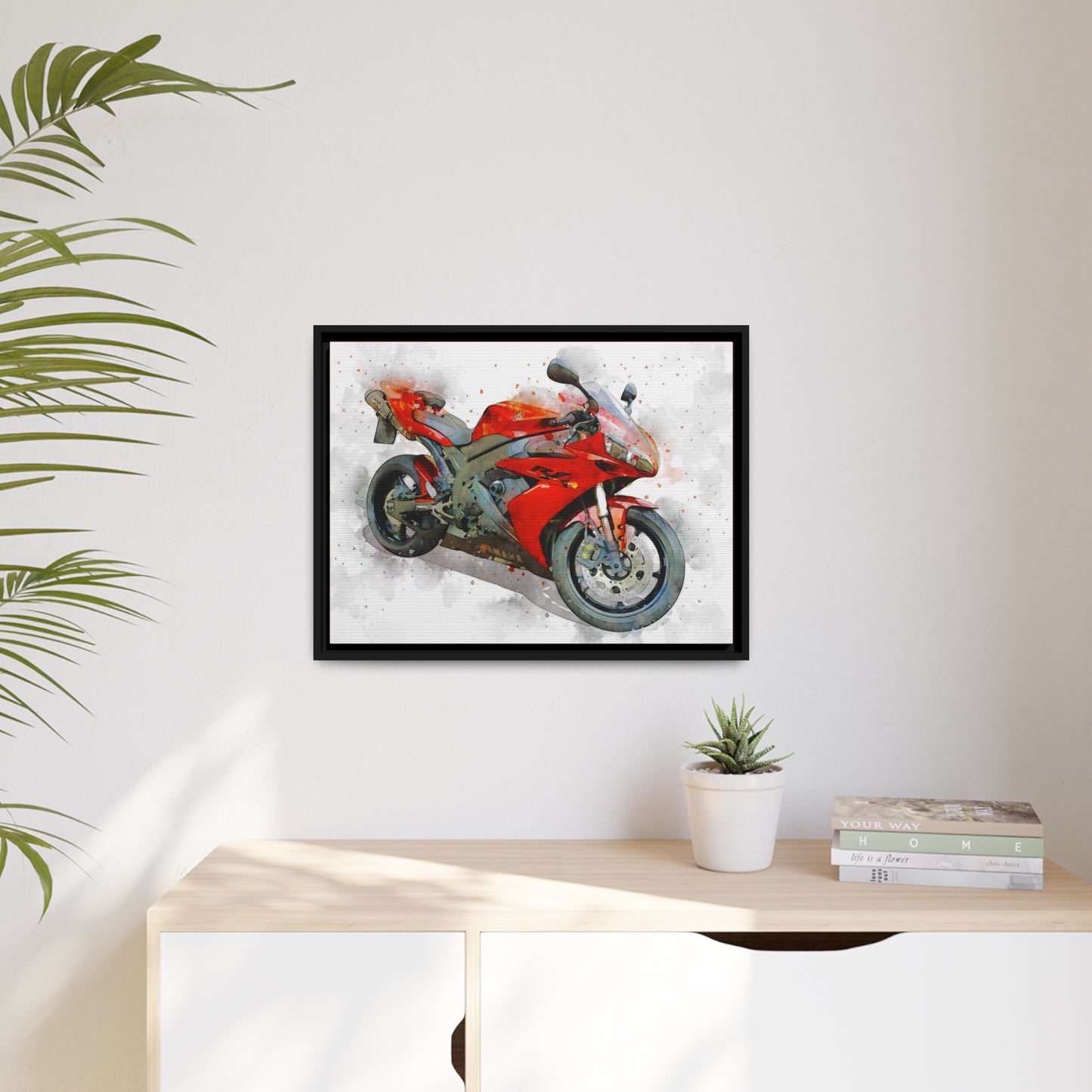 Yamaha R1 Matte Canvas, Black Frame