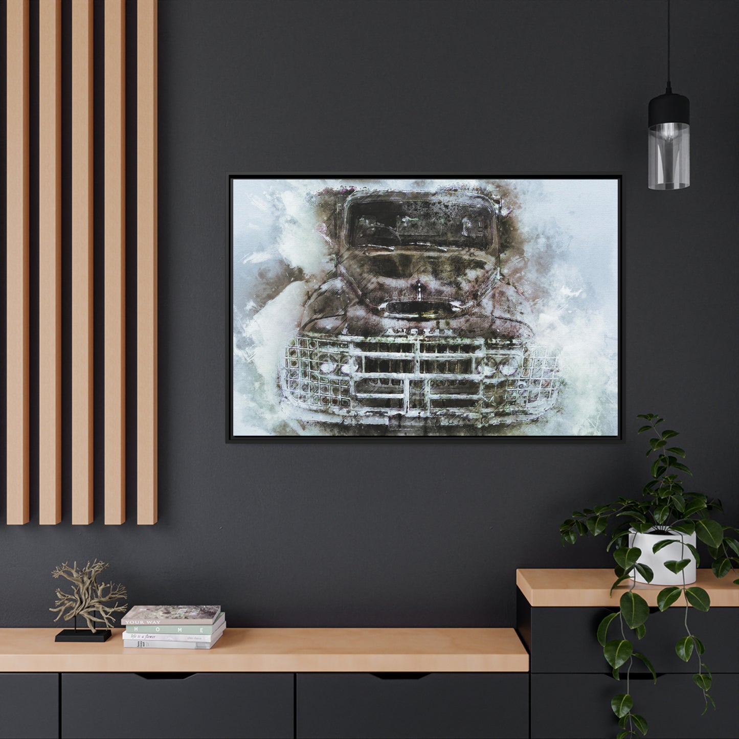 Austin truck Matte Canvas, Black Frame