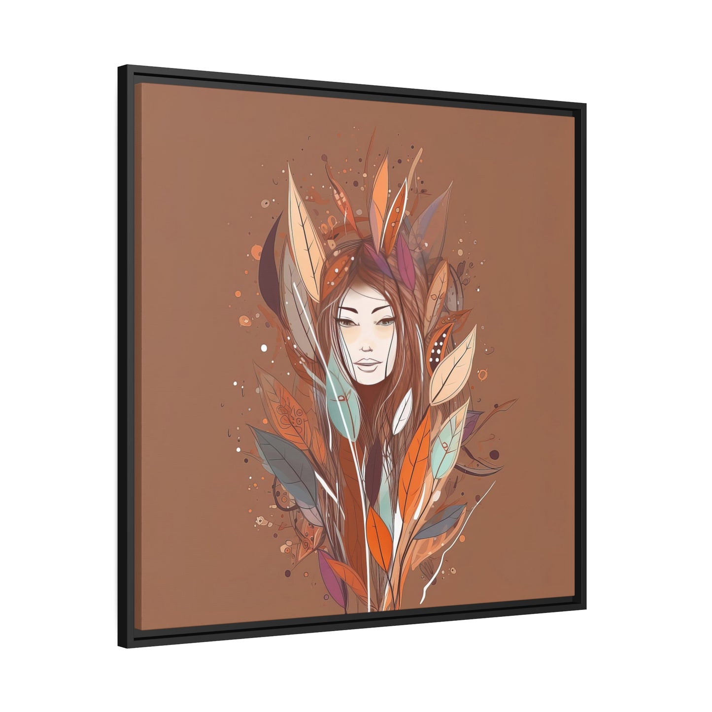Women Flowers Matte Canvas, Black Frame