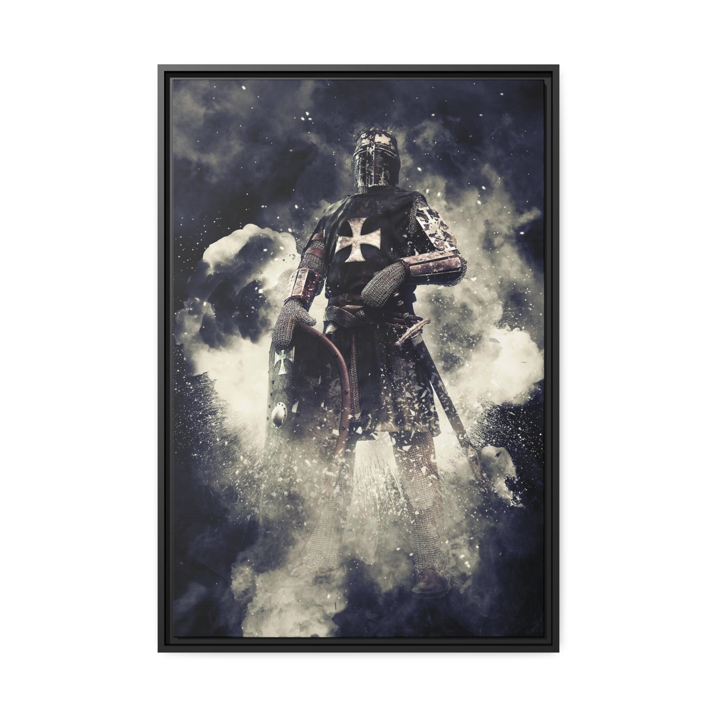 Knight Crusader Matte Canvas, Black Frame