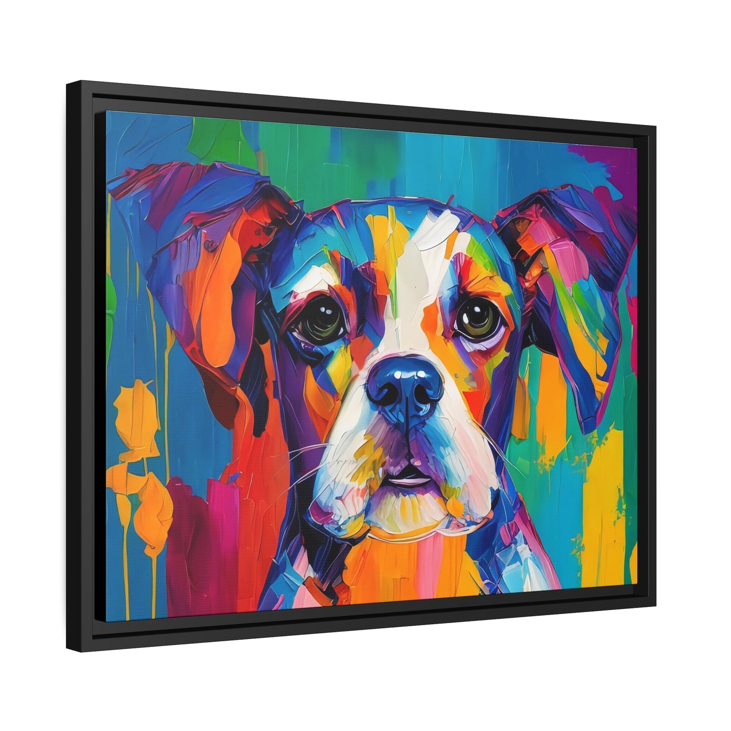 Dog AI Gen Matte Canvas, Black Frame