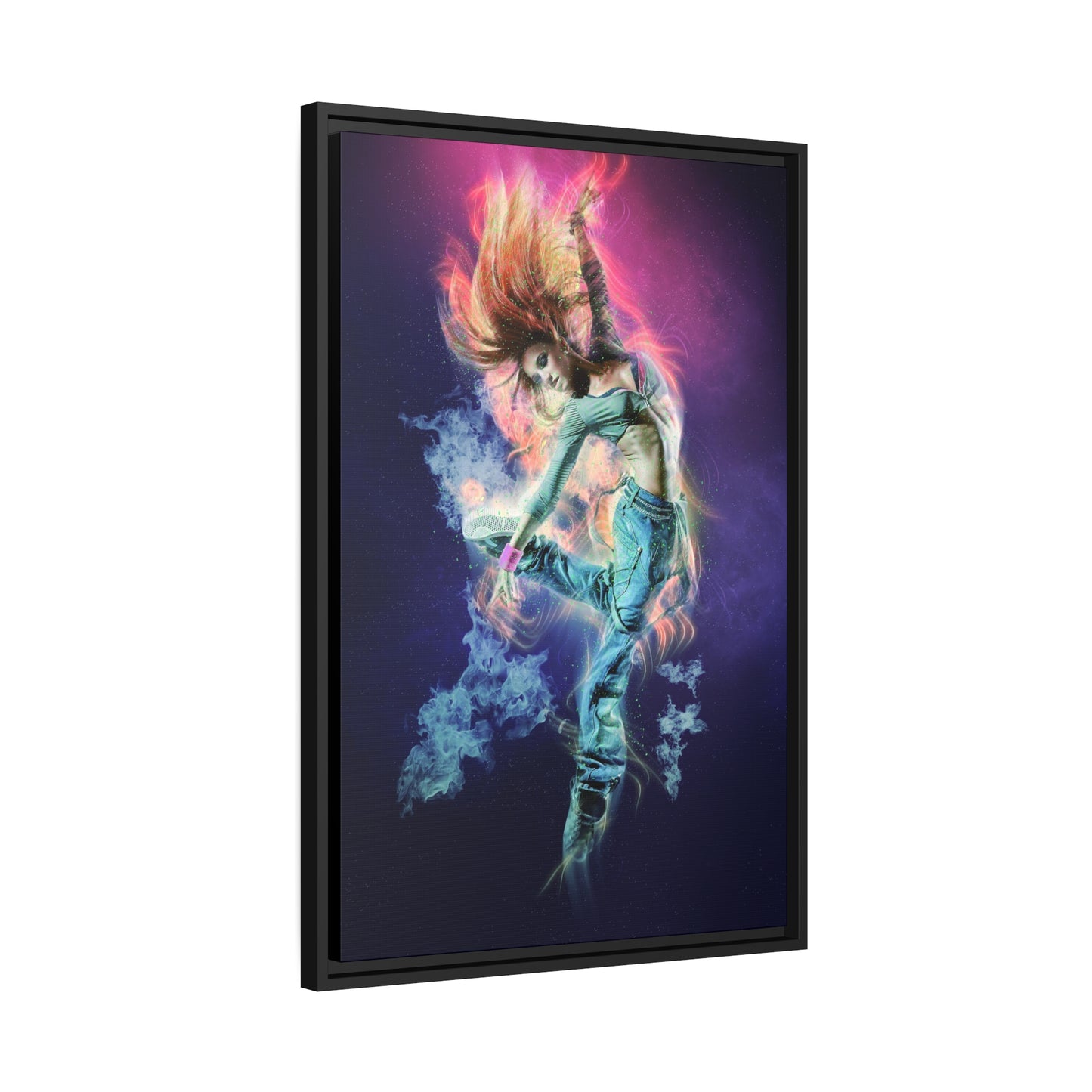 Dancing Woman Matte Canvas, Black Frame