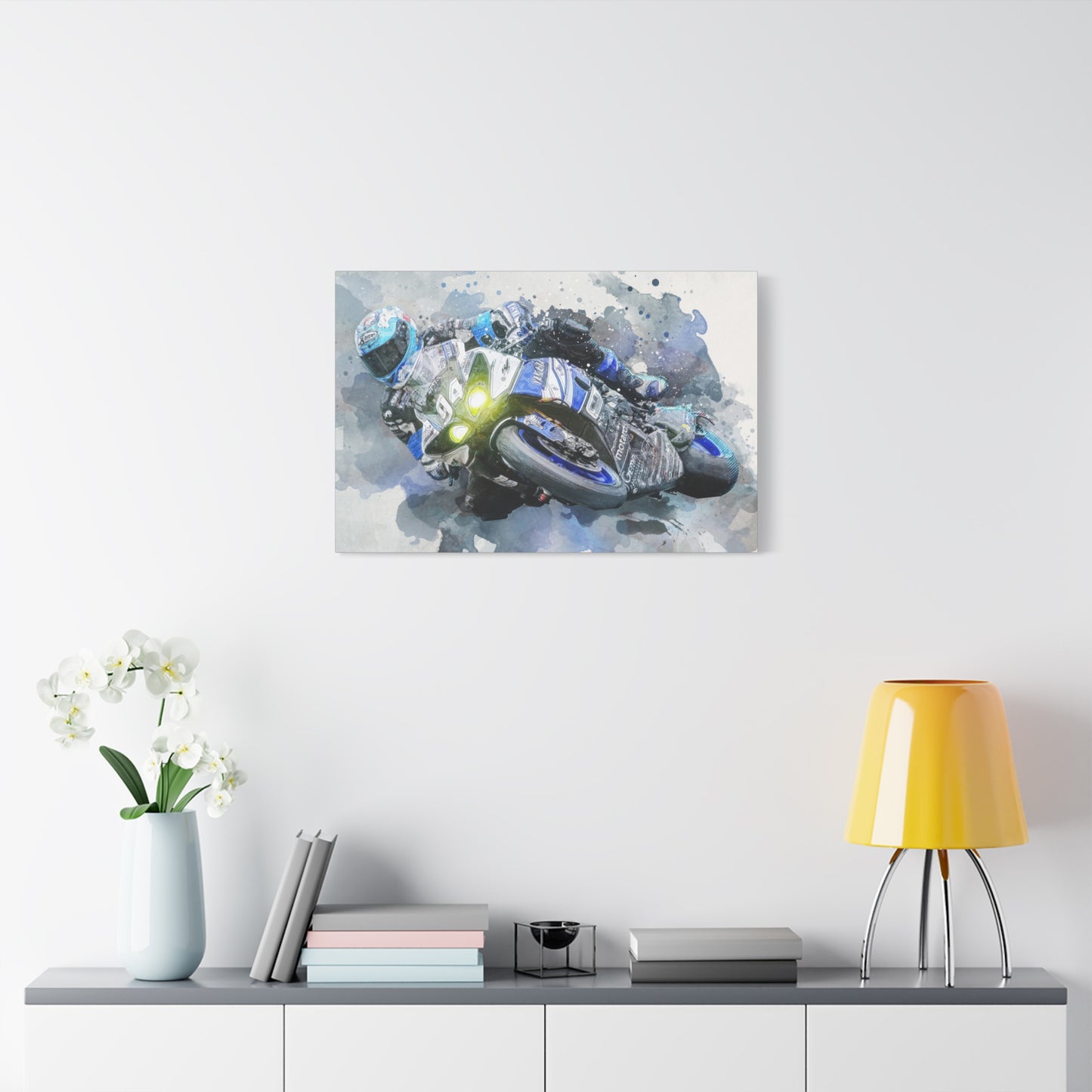 Motorcycle Race Matte Canvas, Stretched, 1.25"