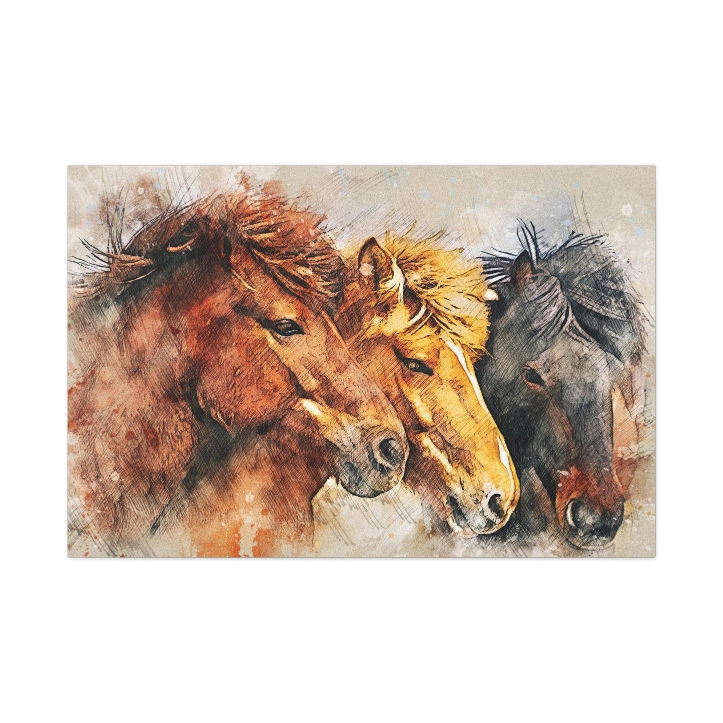 Horses Matte Canvas, Stretched, 1.25"