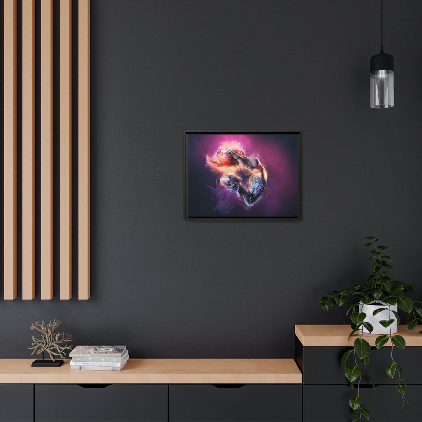 Dancing Woman Matte Canvas, Black Frame