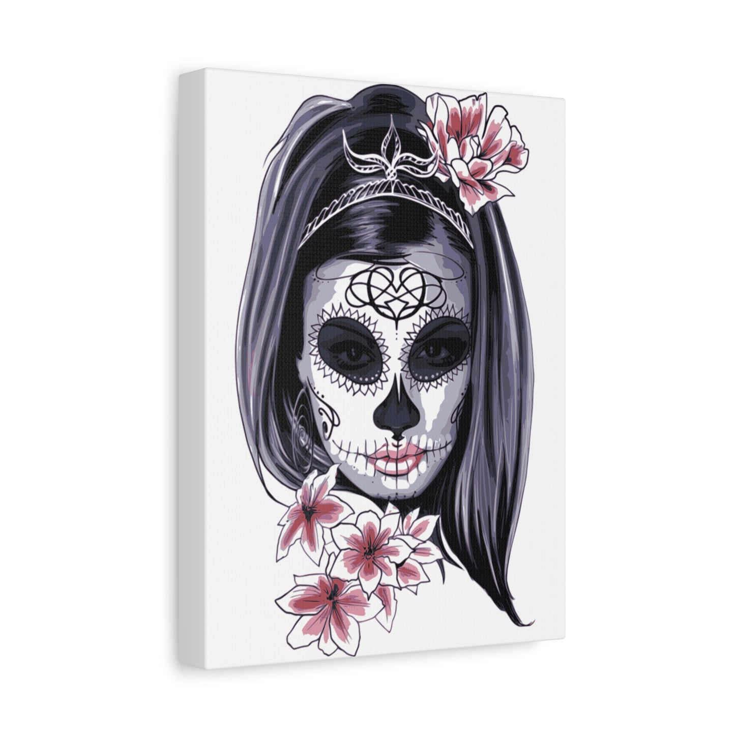 Lady Dead Mask White Matte Canvas, Stretched, 1.25"