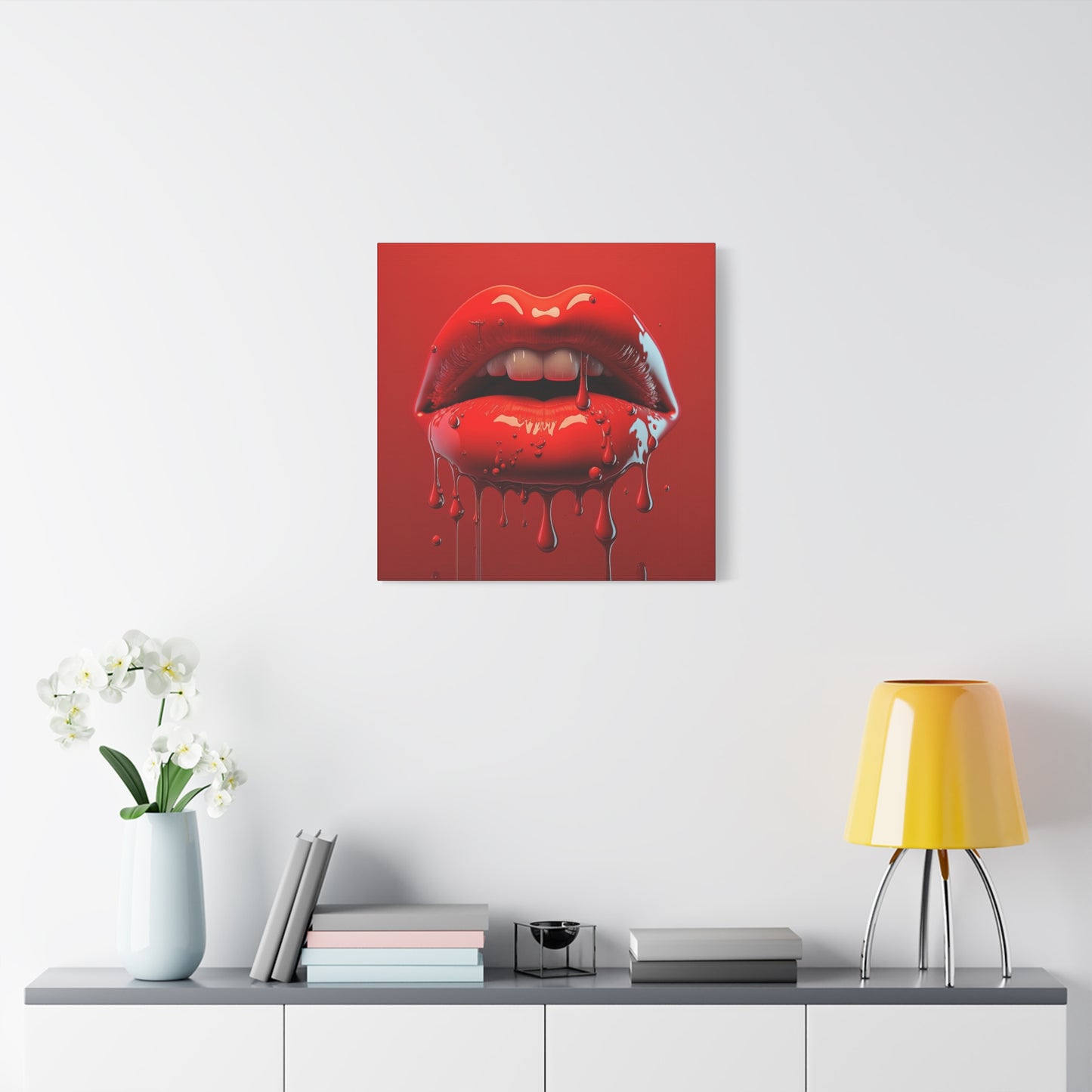 Bloody Lips Matte Canvas, Stretched, 1.25"