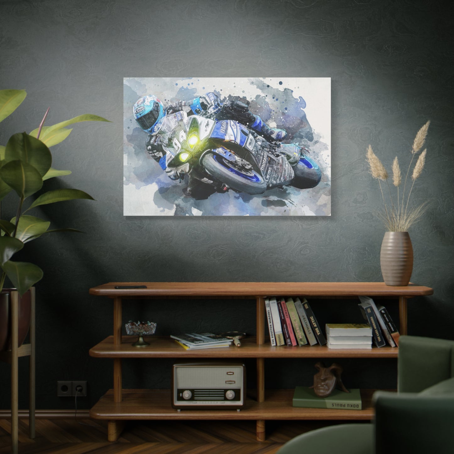 Motorcycle Race Matte Canvas, Stretched, 1.25"