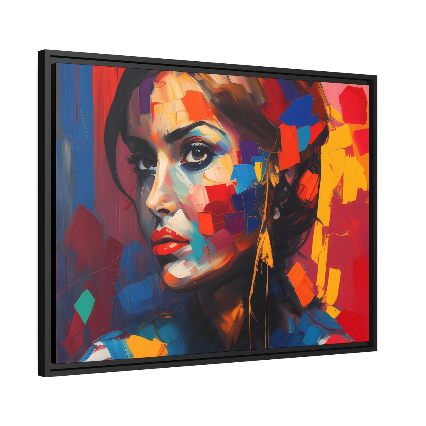 Woman AI Gen Matte Canvas, Black Frame