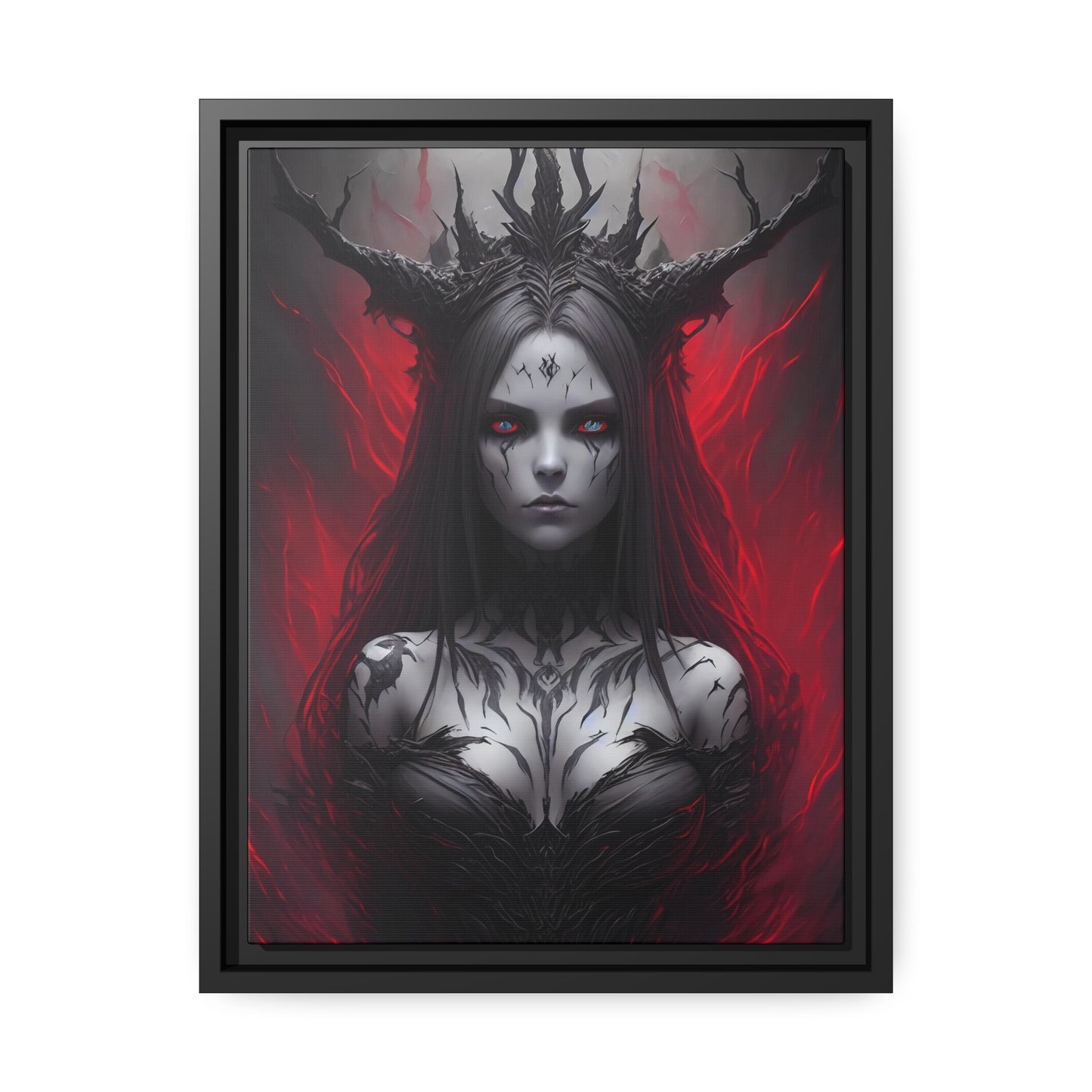 Woman Shaman Matte Canvas, Black Frame