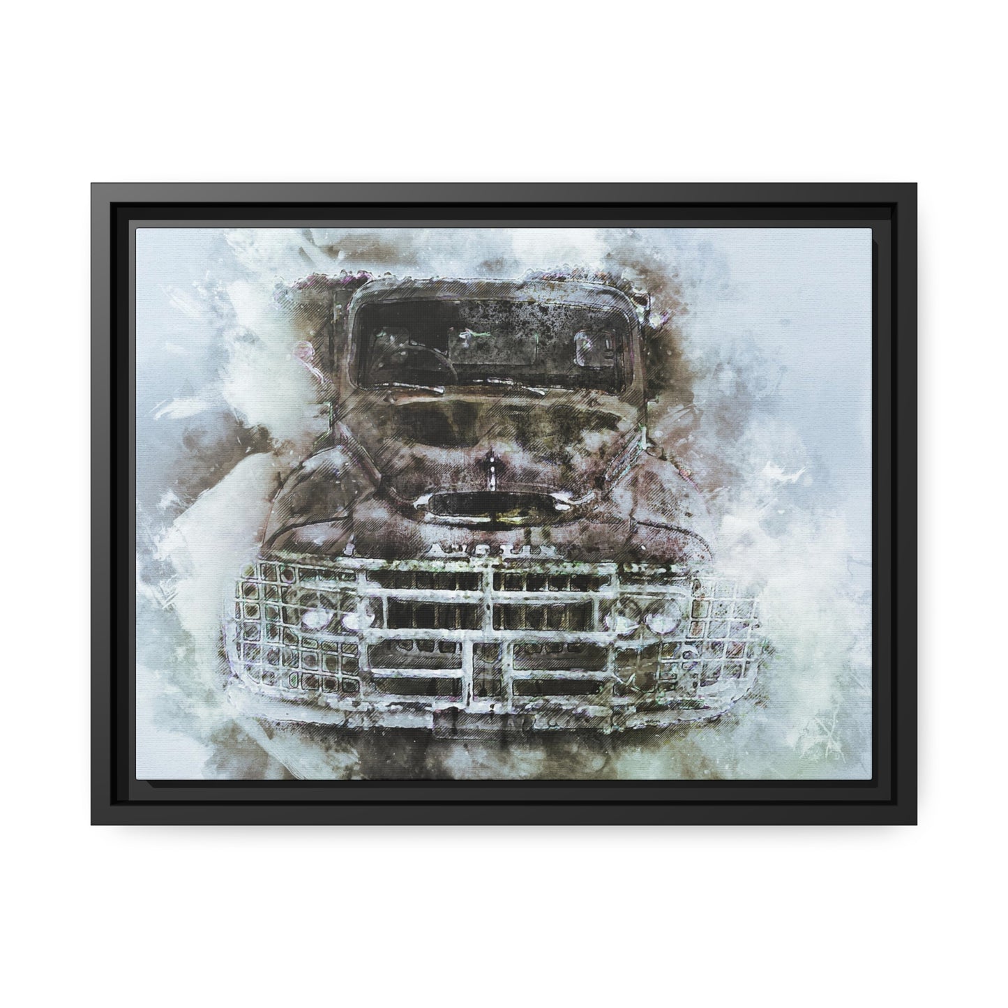 Austin truck Matte Canvas, Black Frame