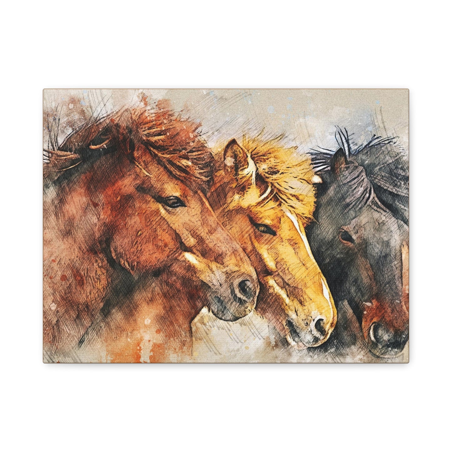 Horses Matte Canvas, Stretched, 1.25"