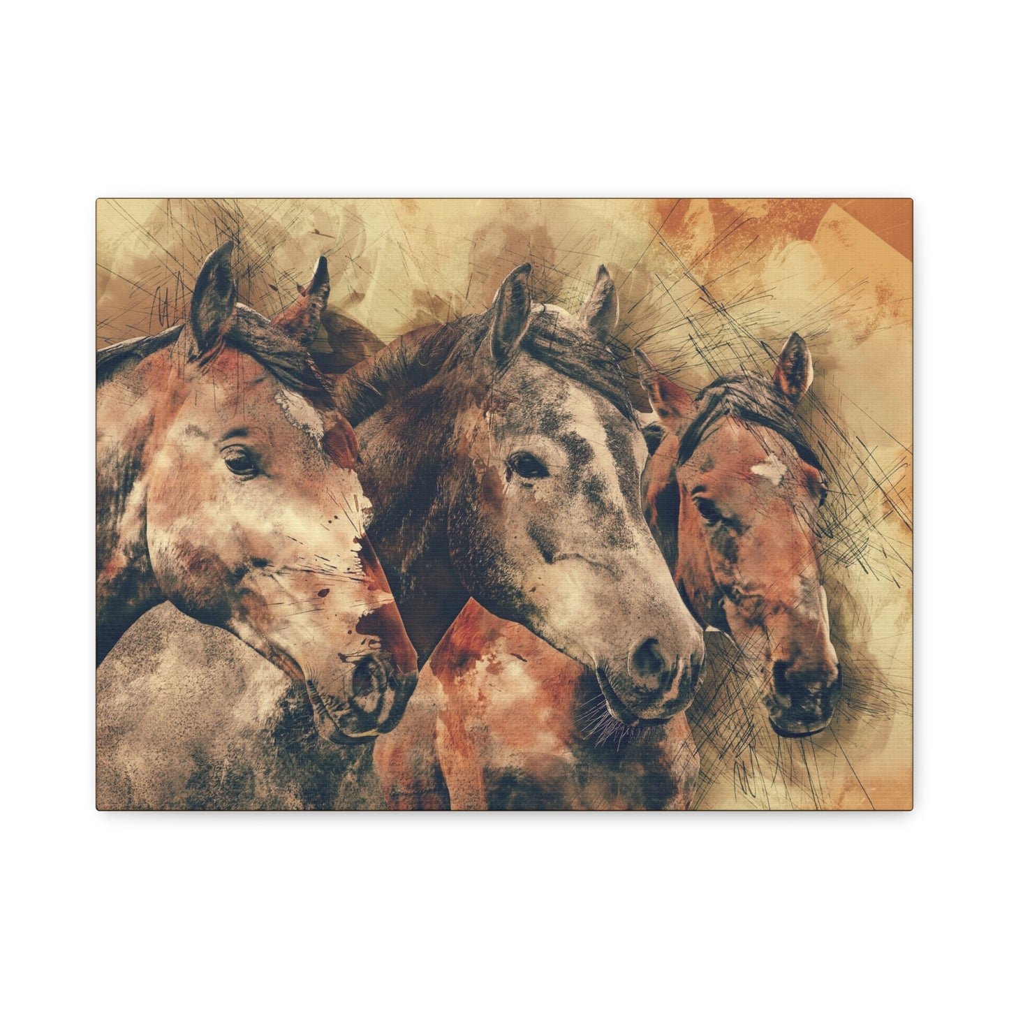Horses Matte Canvas, Stretched, 1.25"