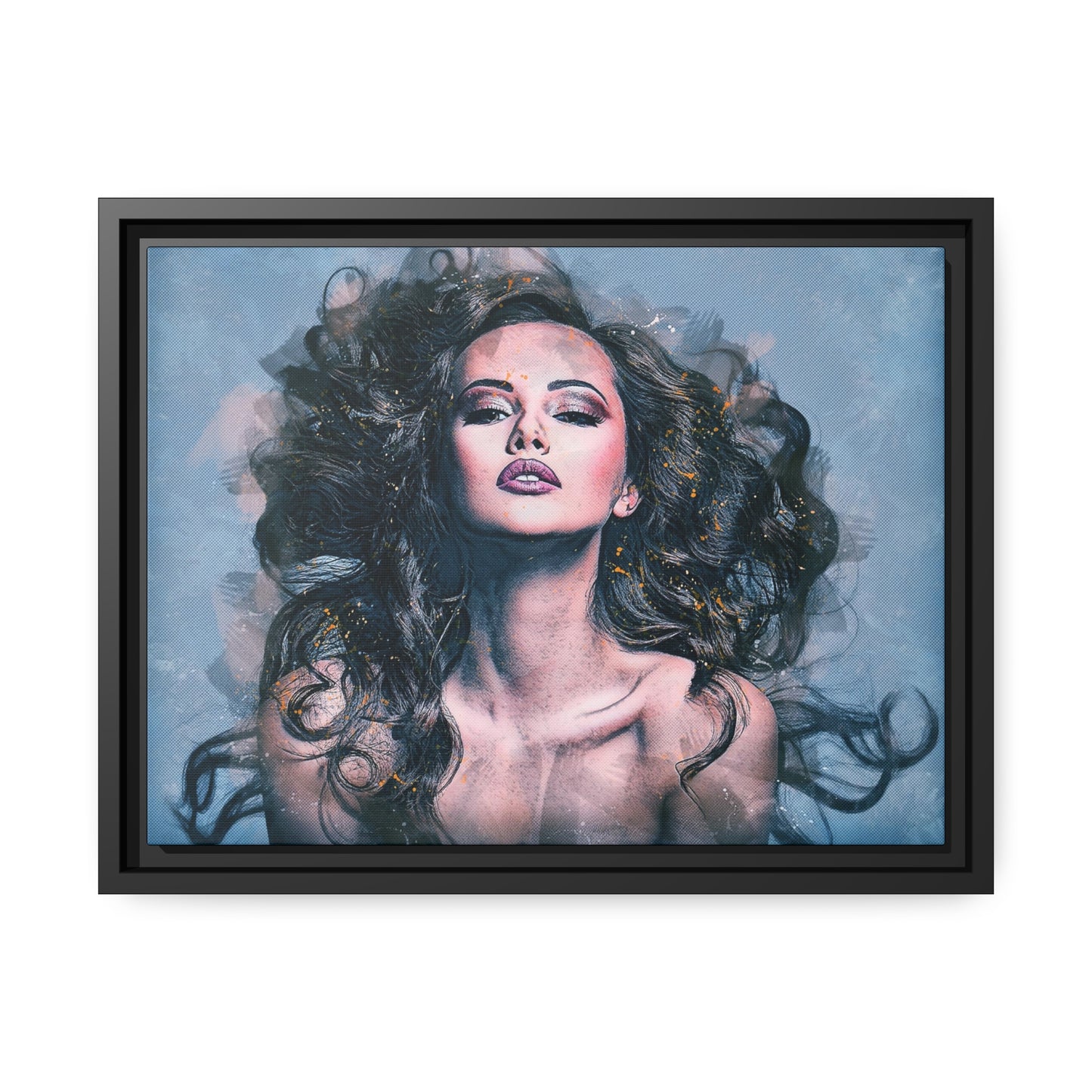 Woman Matte Canvas, Black Frame
