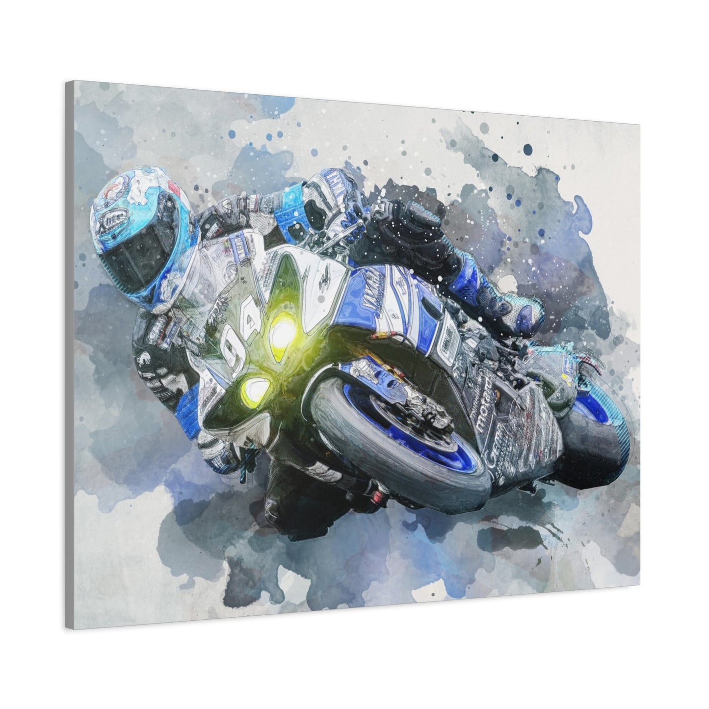 Motorcycle Race Matte Canvas, Stretched, 1.25"