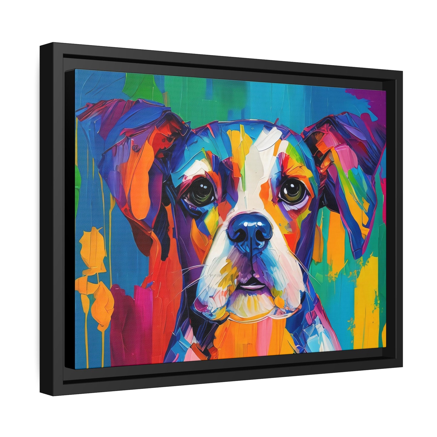 Dog AI Gen Matte Canvas, Black Frame
