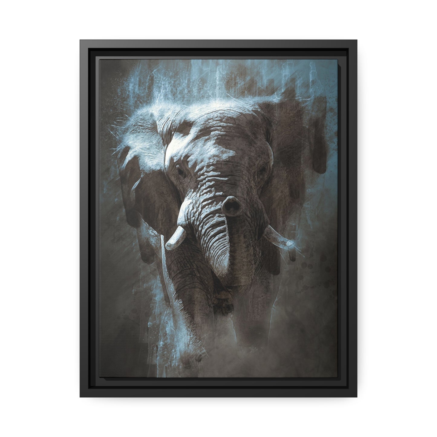 Elephant AI Gen Matte Canvas, Black Frame
