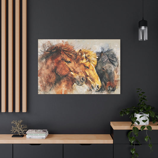 Horses Matte Canvas, Stretched, 1.25"