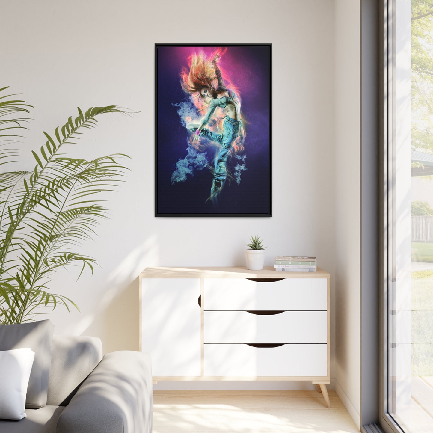 Dancing Woman Matte Canvas, Black Frame