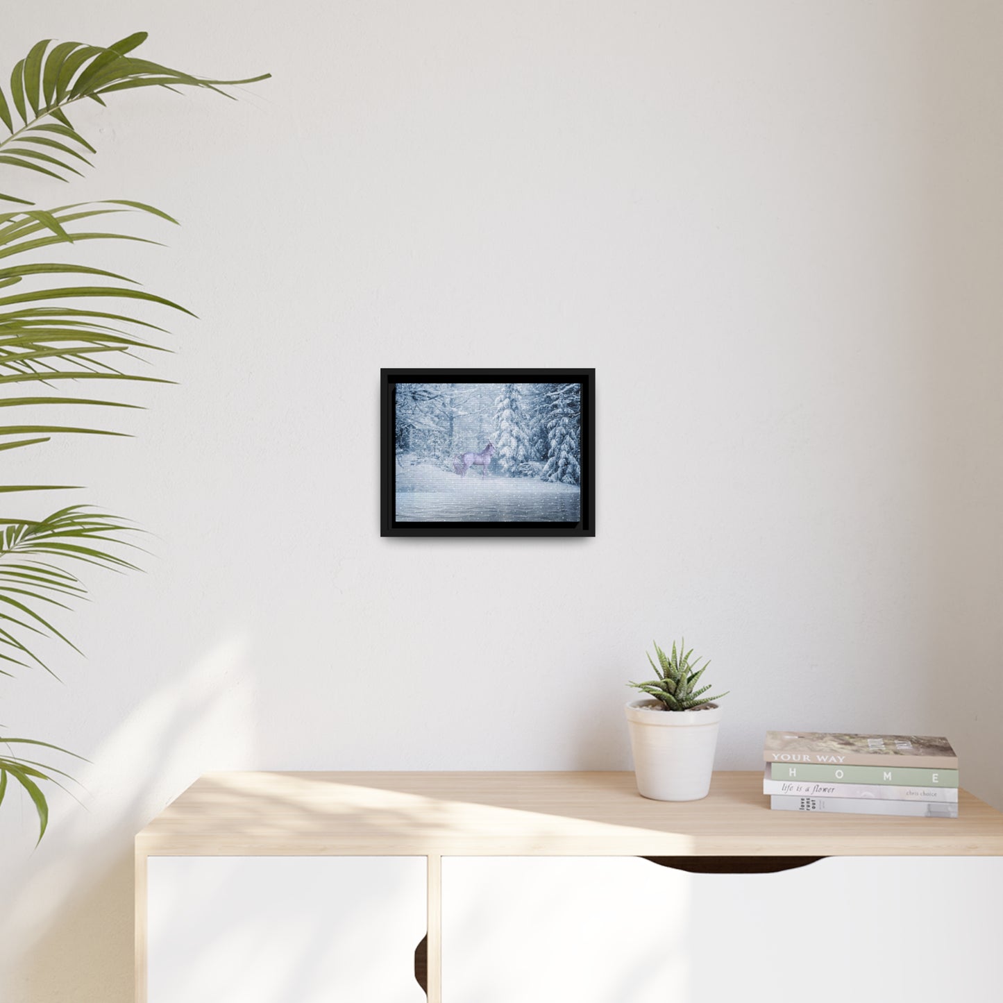 Mystic Unicorn Matte Canvas, Black Frame