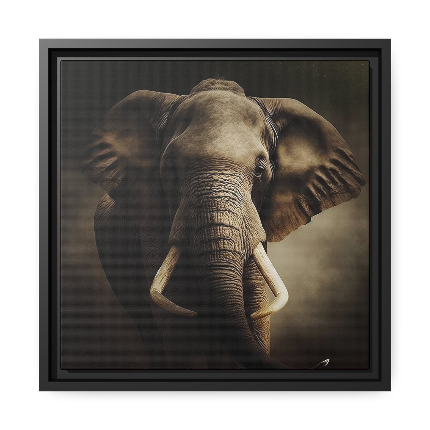 Elephant Matte Canvas, Black Frame