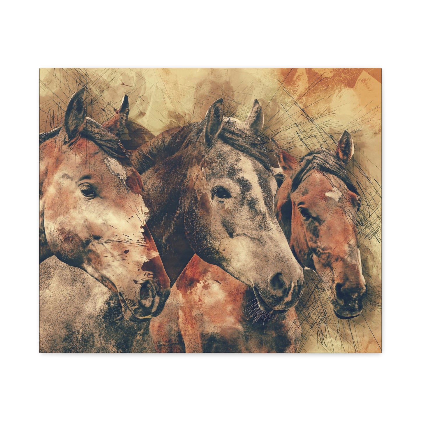 Horses Matte Canvas, Stretched, 1.25"