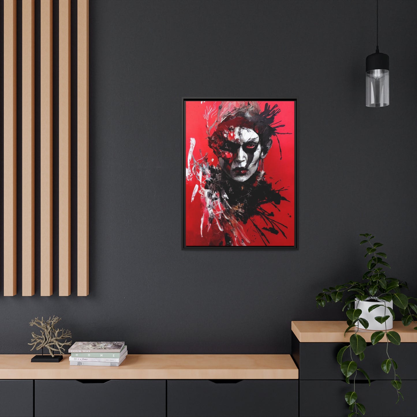 Shaman Red Matte Canvas, Black Frame