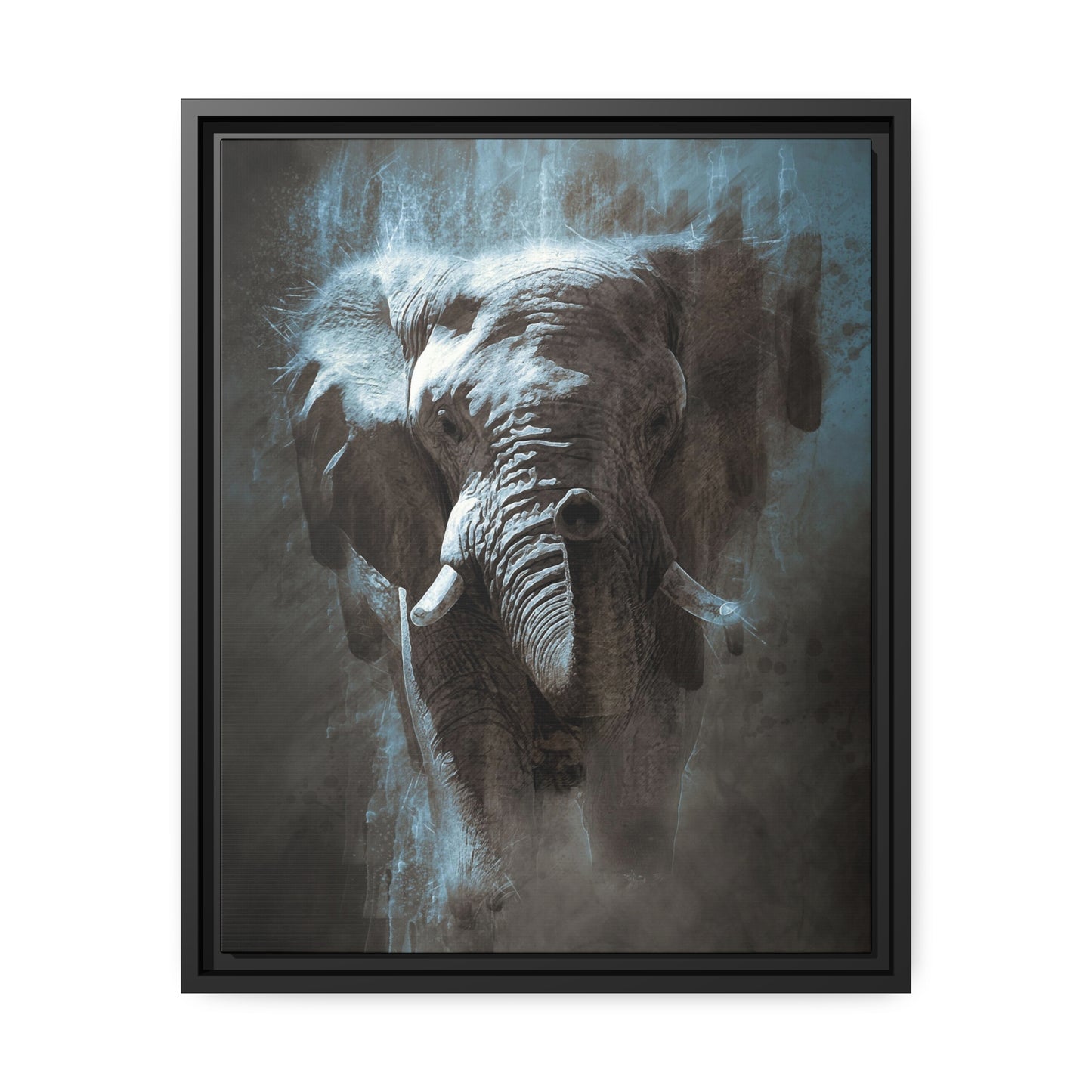 Elephant AI Gen Matte Canvas, Black Frame