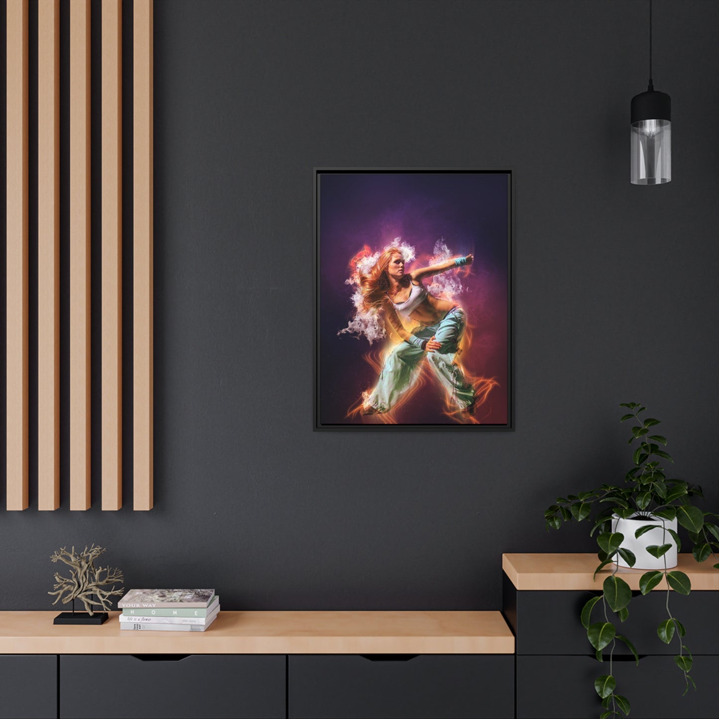 Dancing Woman Matte Canvas, Black Frame