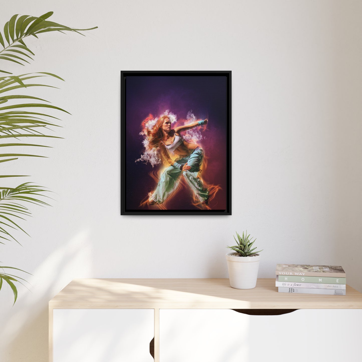 Dancing Woman Matte Canvas, Black Frame