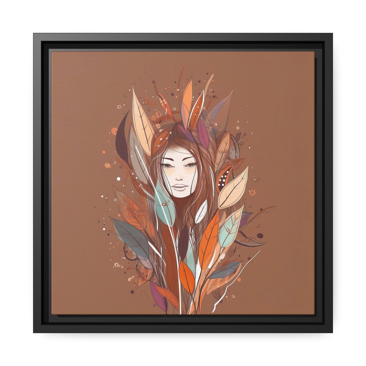 Women Flowers Matte Canvas, Black Frame