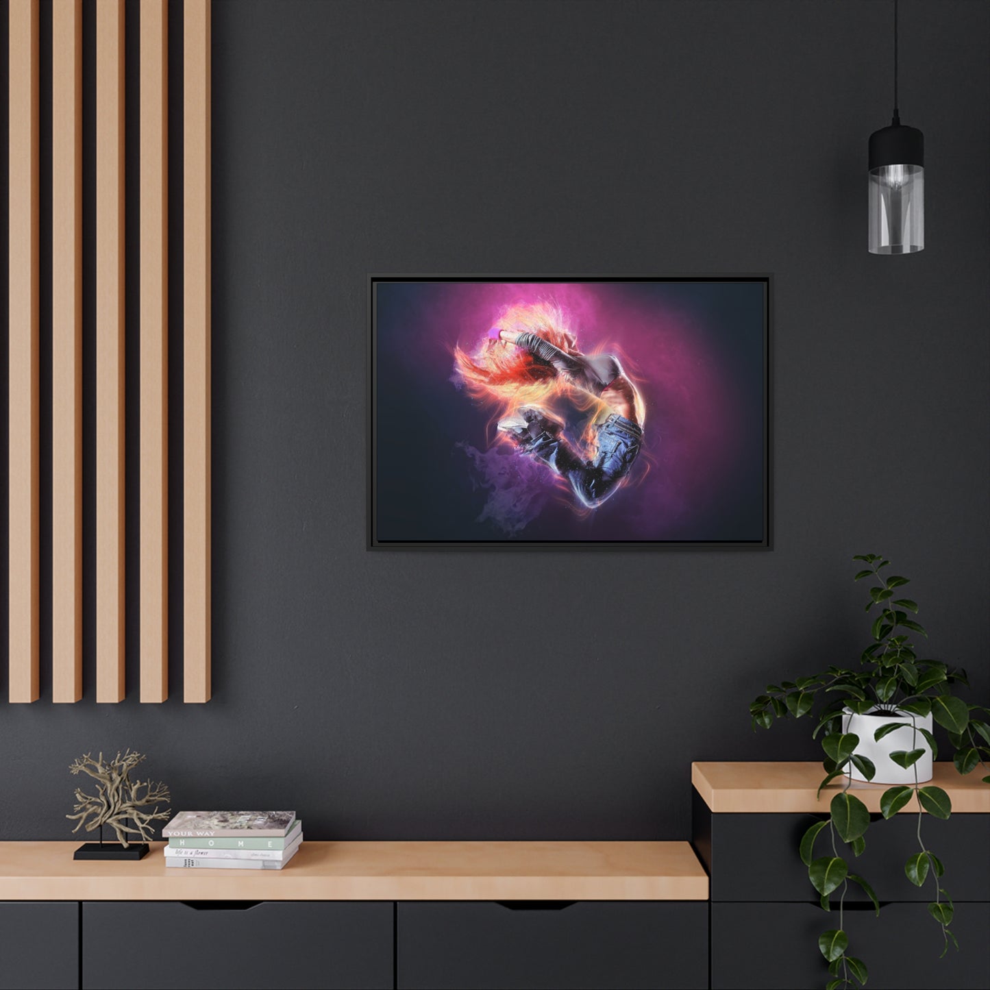 Dancing Woman Matte Canvas, Black Frame