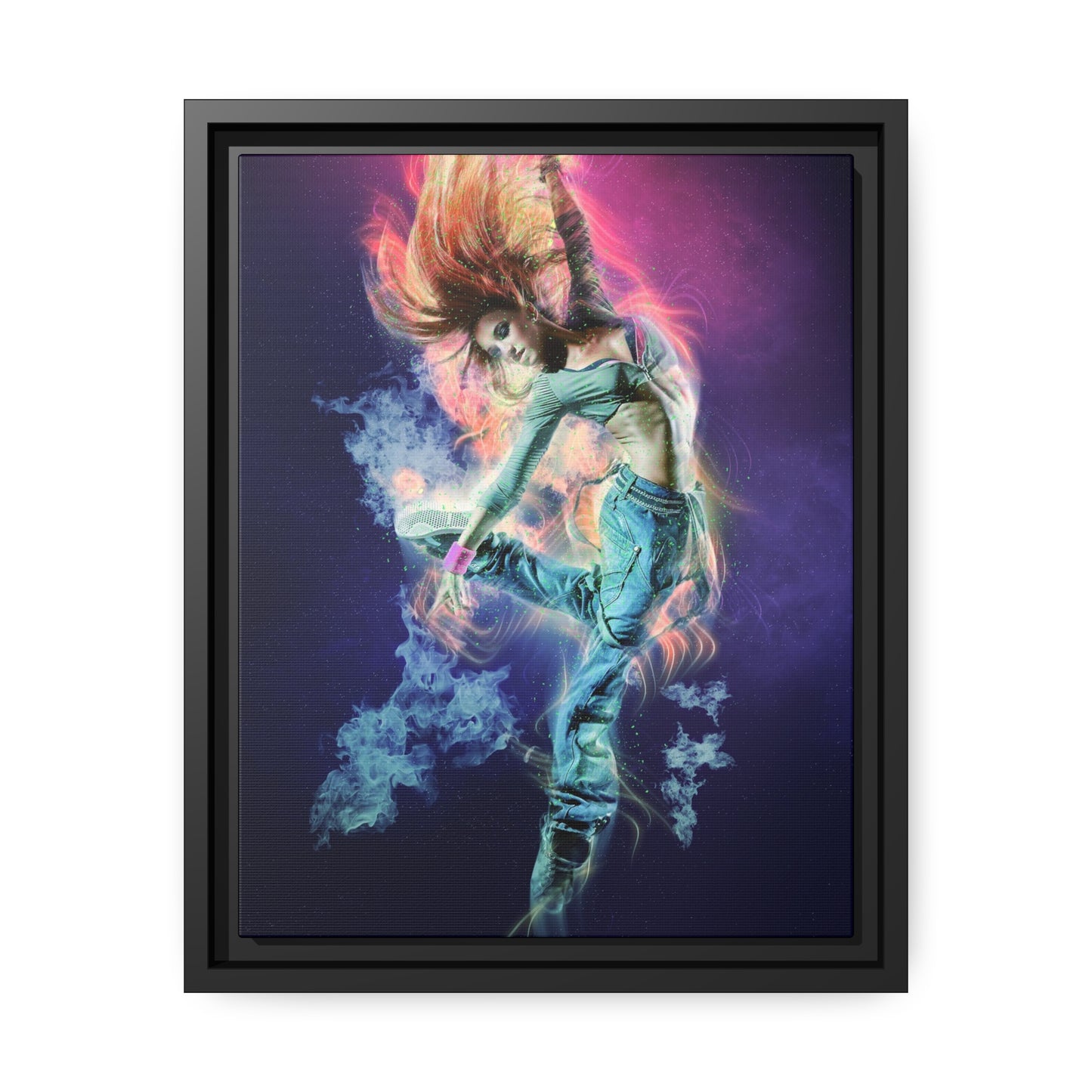 Dancing Woman Matte Canvas, Black Frame