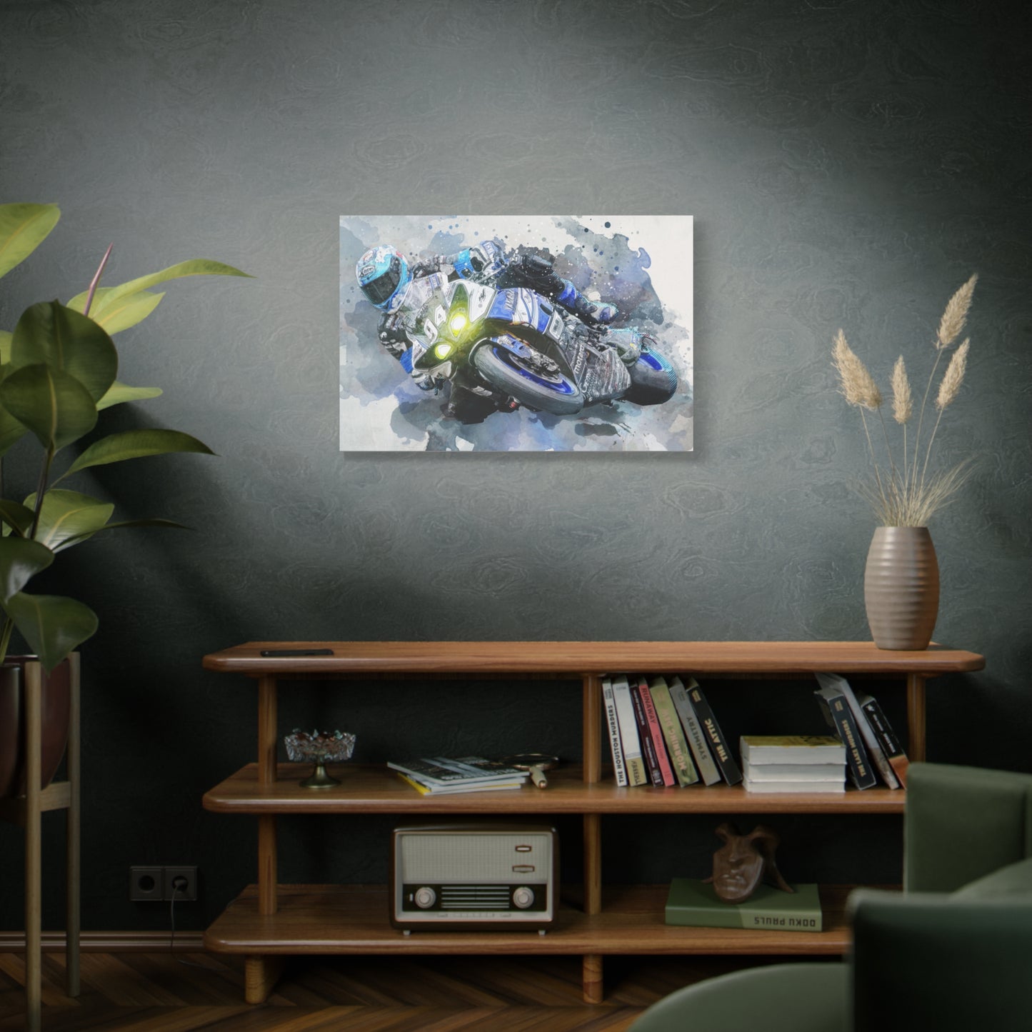 Motorcycle Race Matte Canvas, Stretched, 1.25"