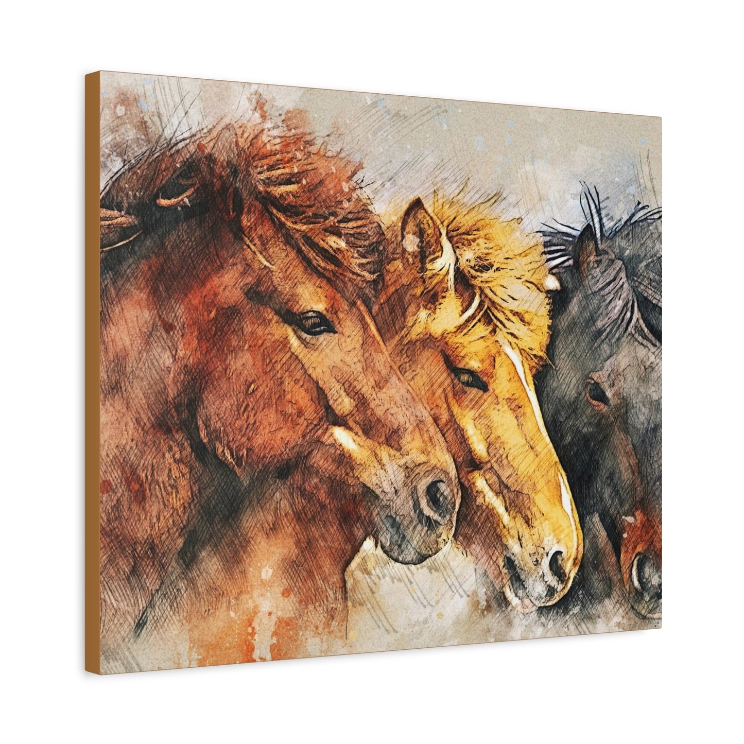 Horses Matte Canvas, Stretched, 1.25"