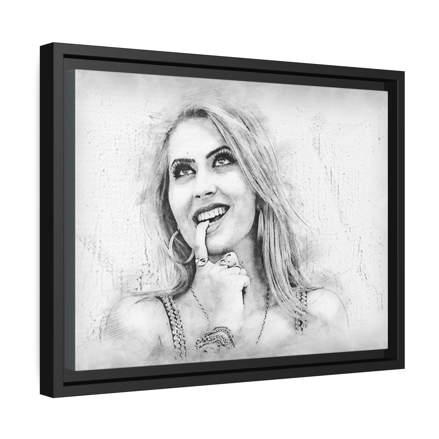 Woman Matte Canvas, Black Frame