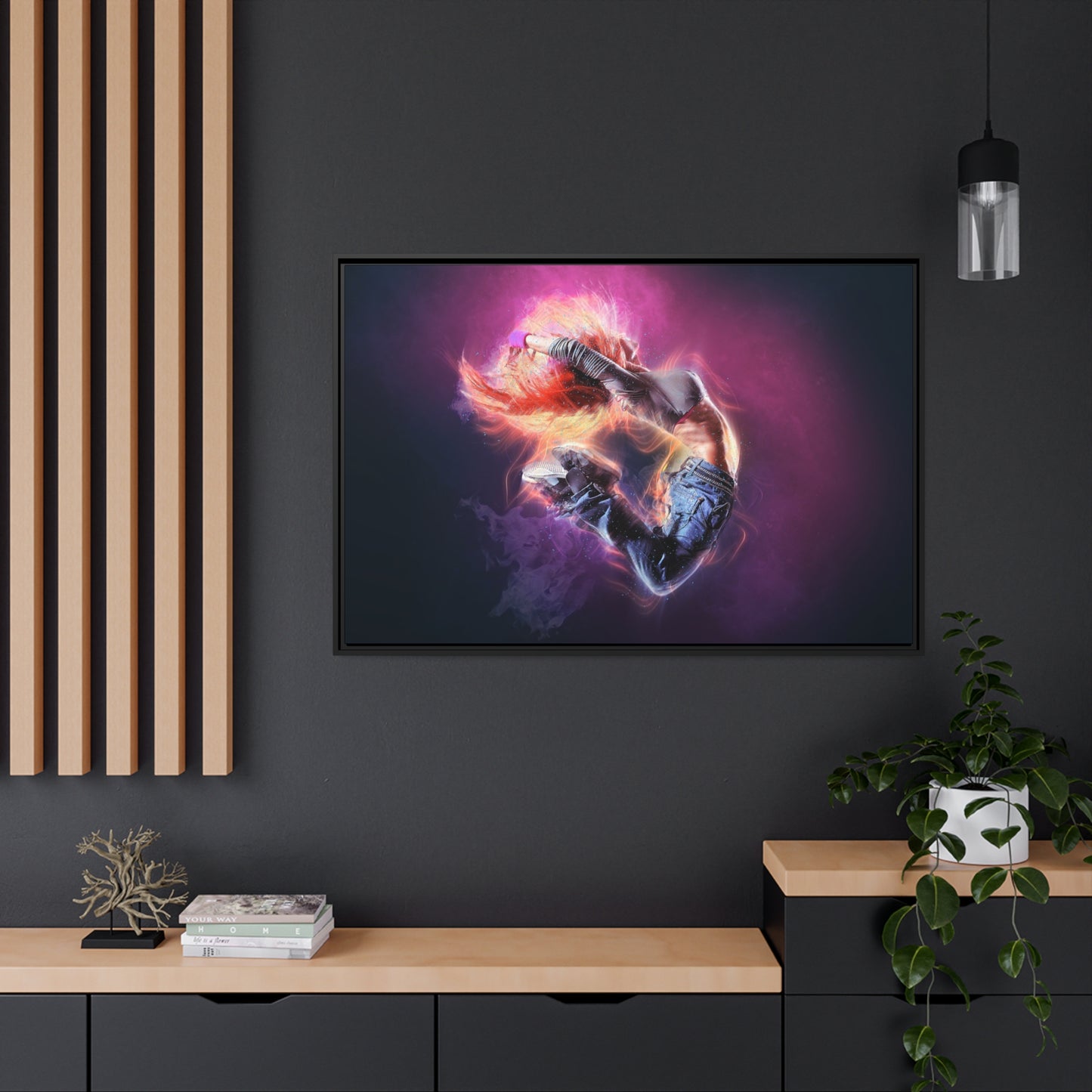 Dancing Woman Matte Canvas, Black Frame