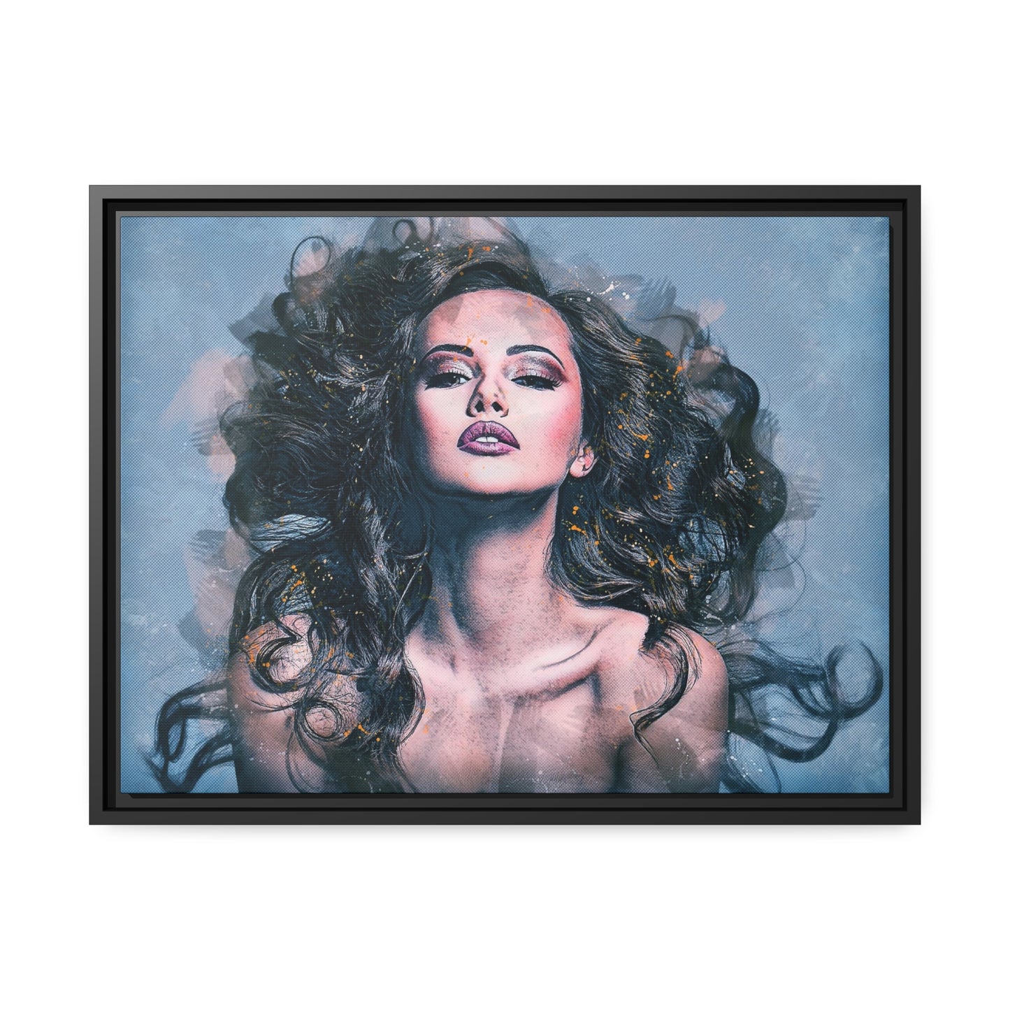 Woman Matte Canvas, Black Frame