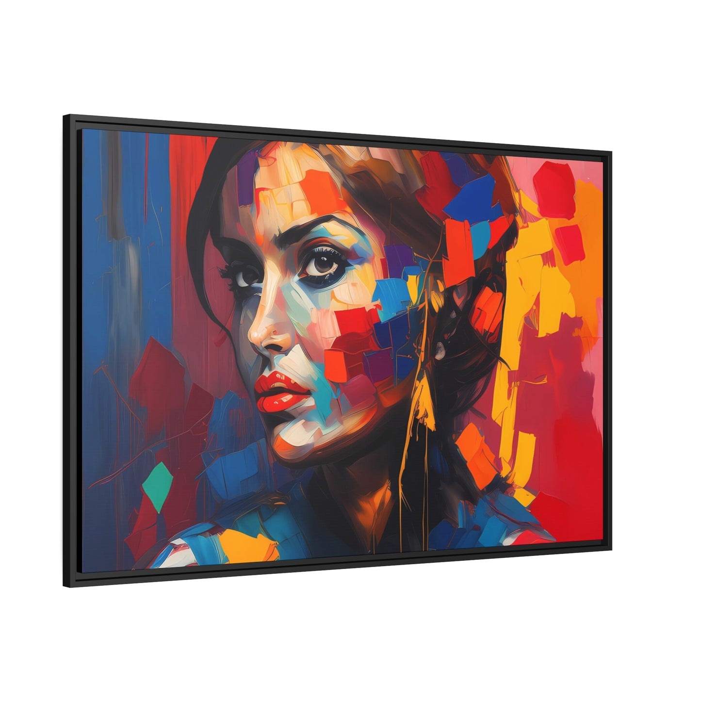 Woman AI Gen Matte Canvas, Black Frame