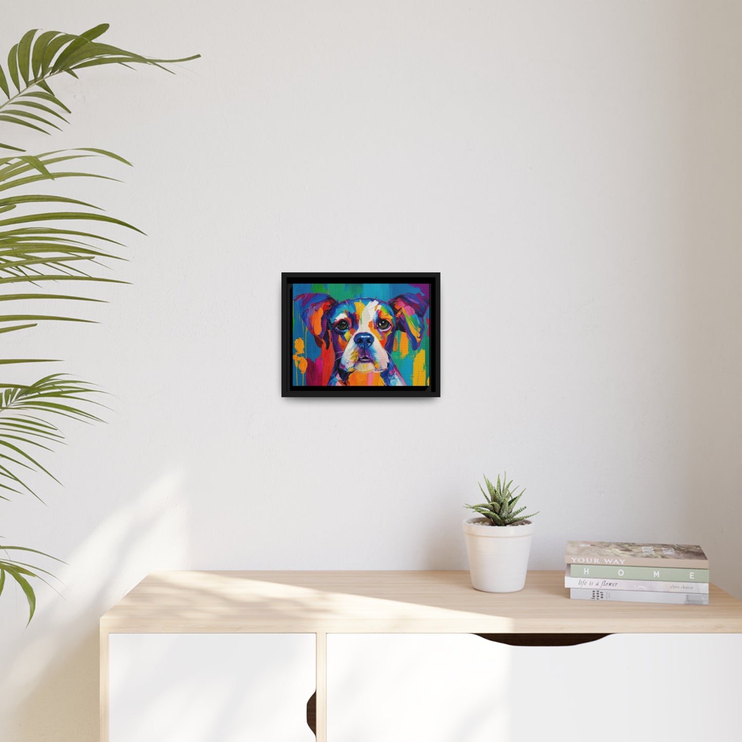 Dog AI Gen Matte Canvas, Black Frame