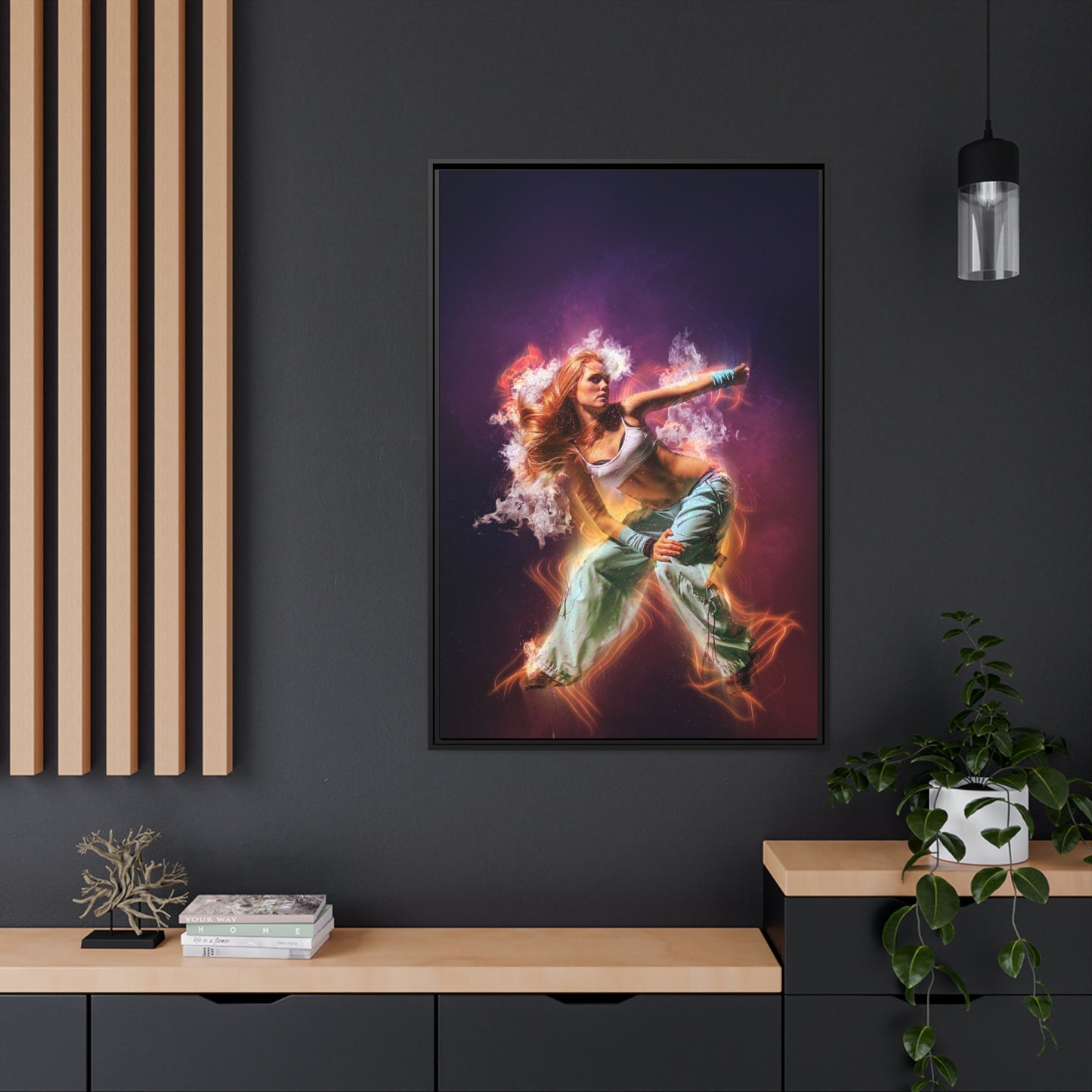Dancing Woman Matte Canvas, Black Frame