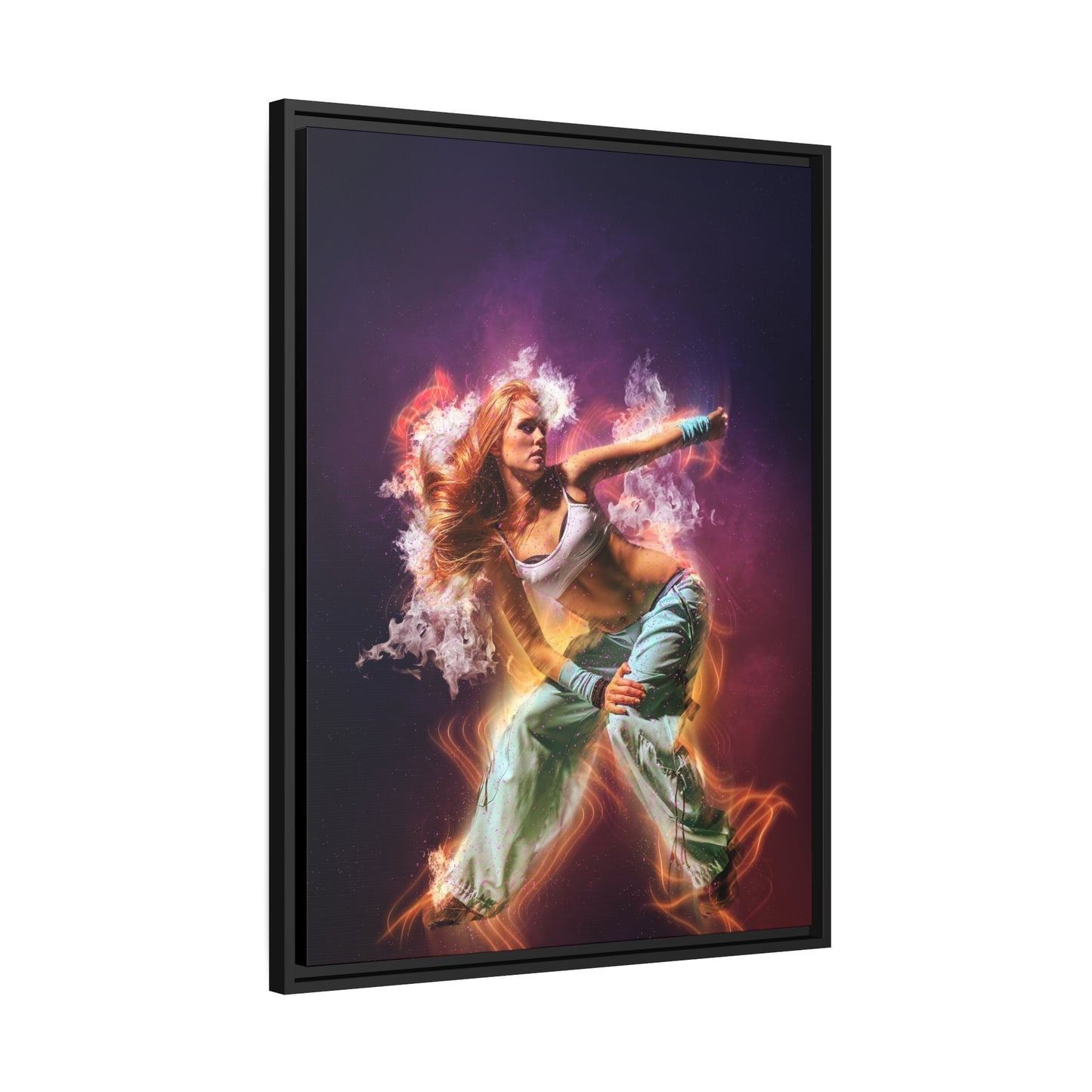 Dancing Woman Matte Canvas, Black Frame