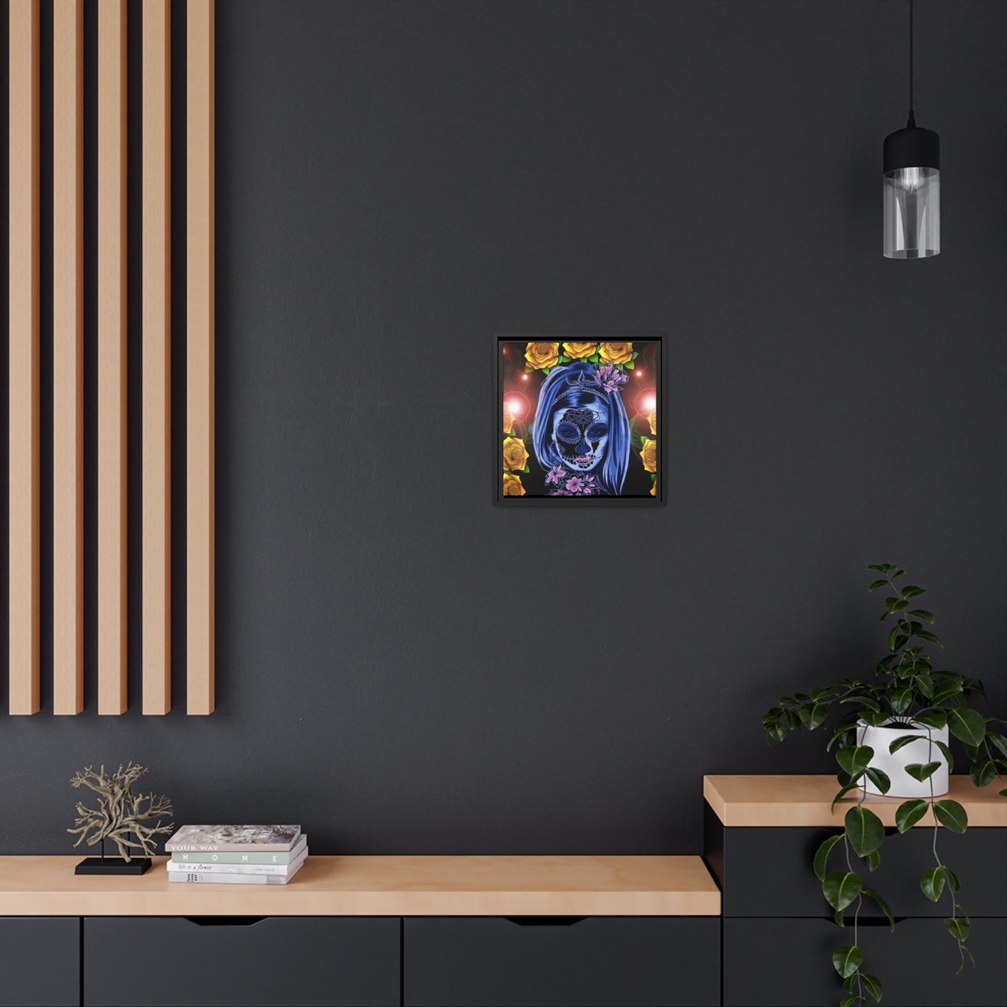 Day of the dead Matte Canvas, Black Frame