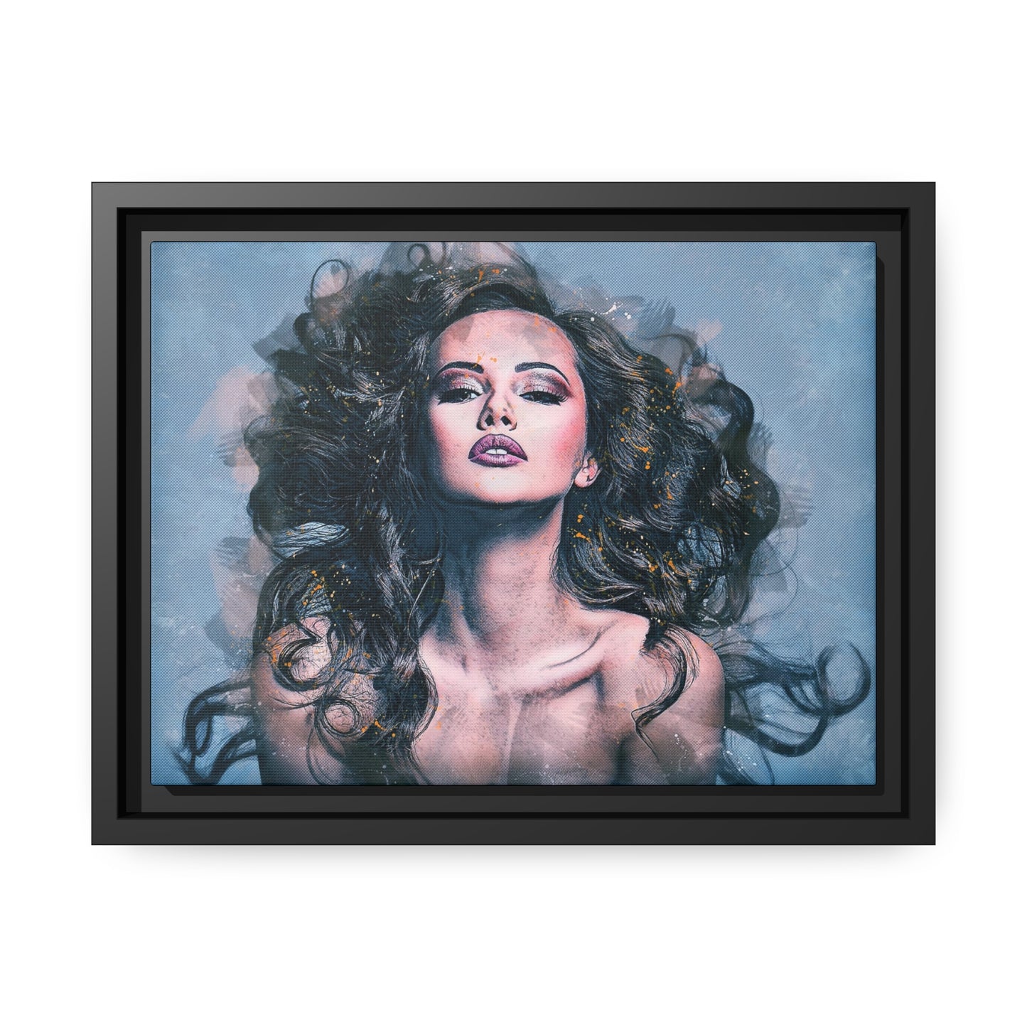 Woman Matte Canvas, Black Frame