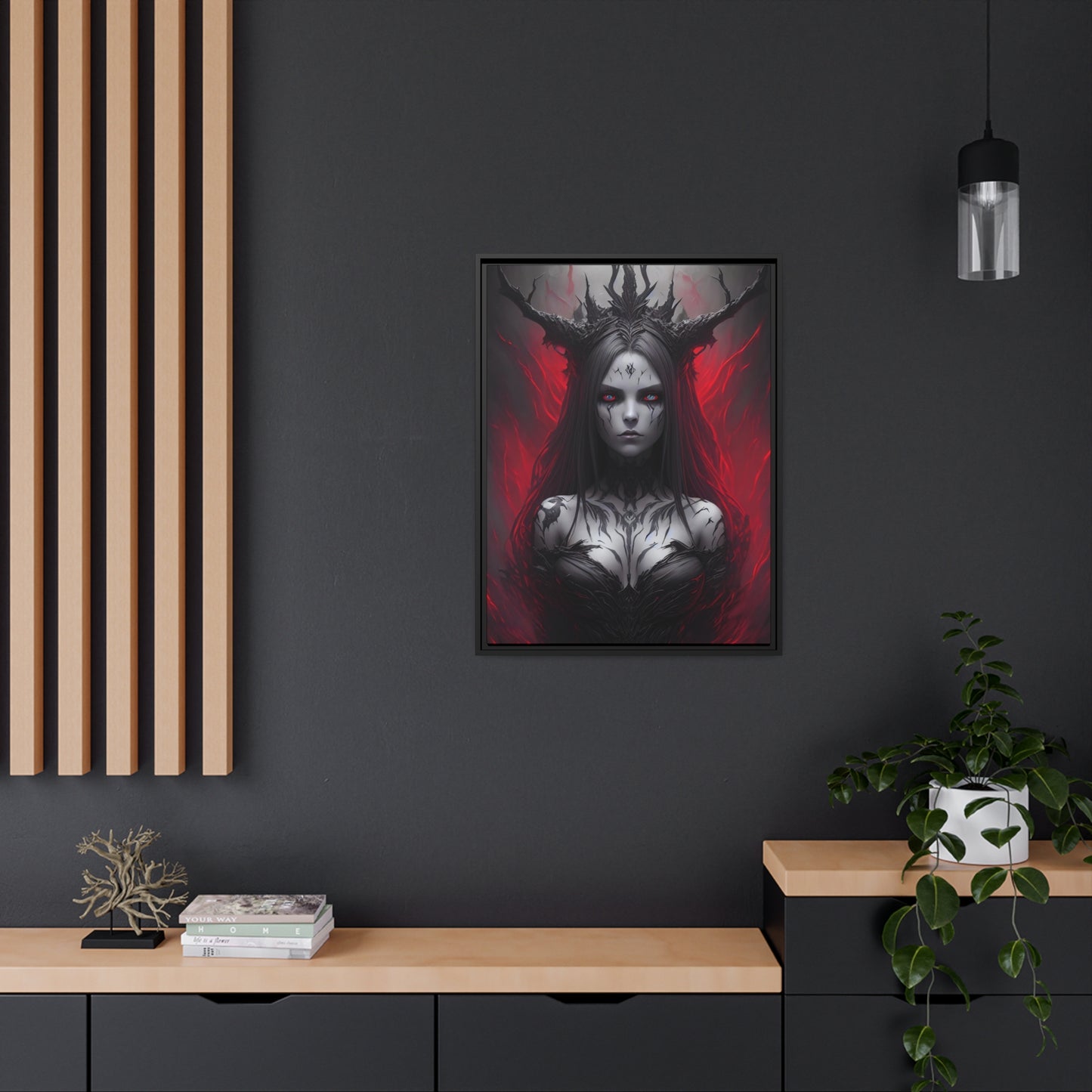 Woman Shaman Matte Canvas, Black Frame