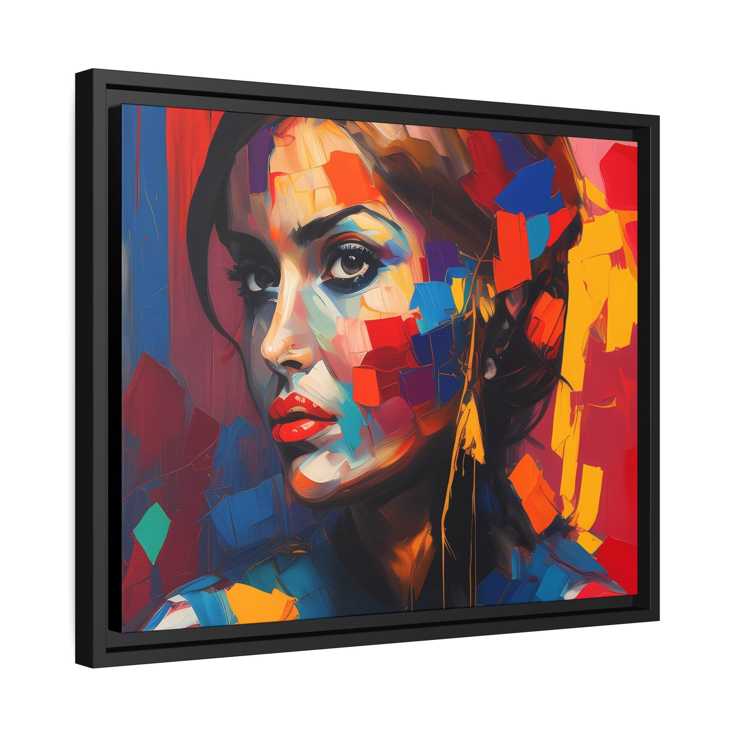 Woman AI Gen Matte Canvas, Black Frame