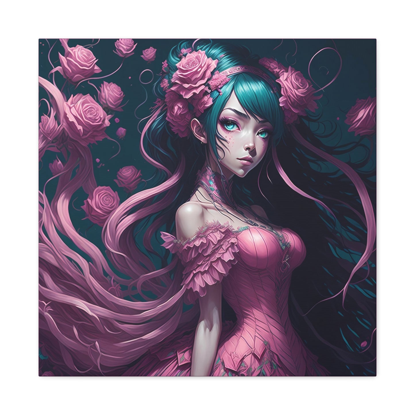 Lady Rose AI Gen Matte Canvas, Stretched, 1.25"