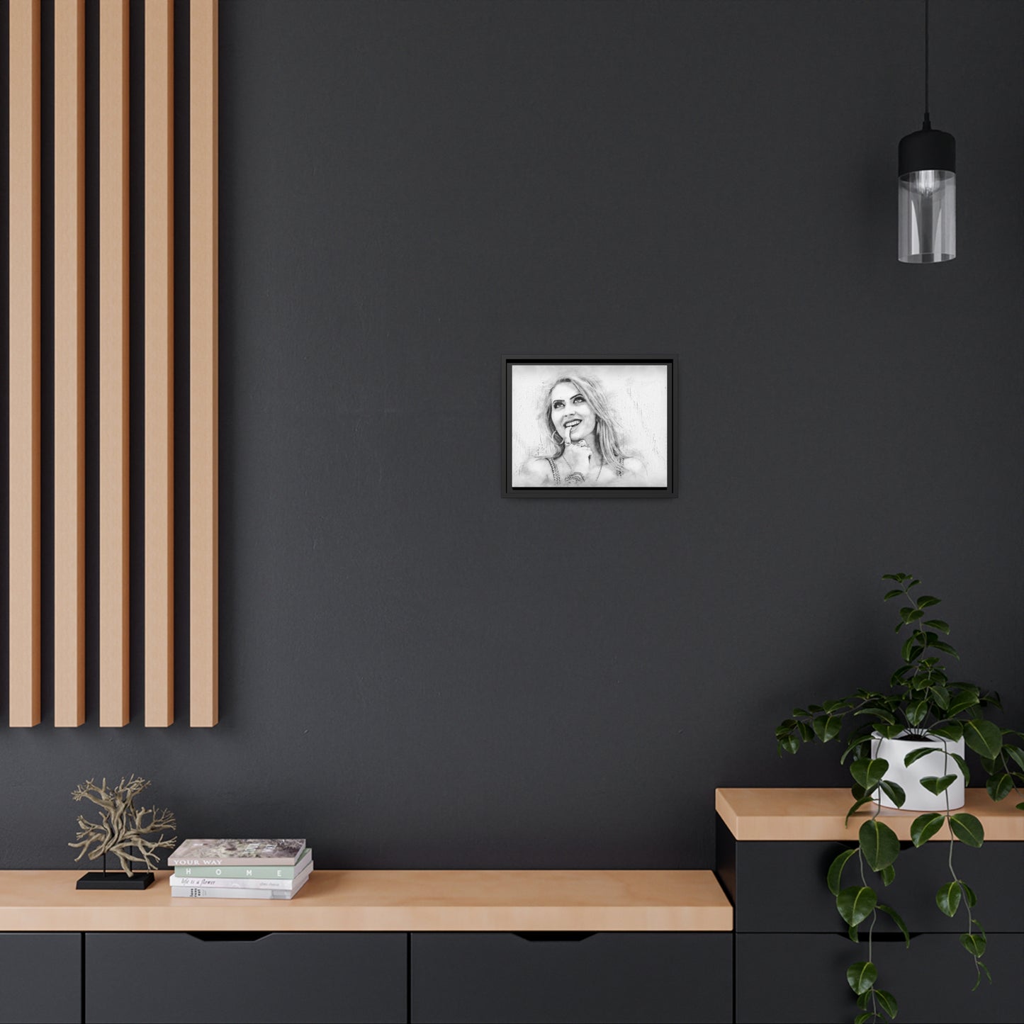 Woman Matte Canvas, Black Frame