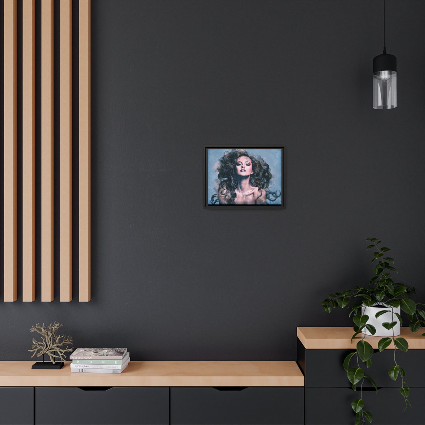 Woman Matte Canvas, Black Frame